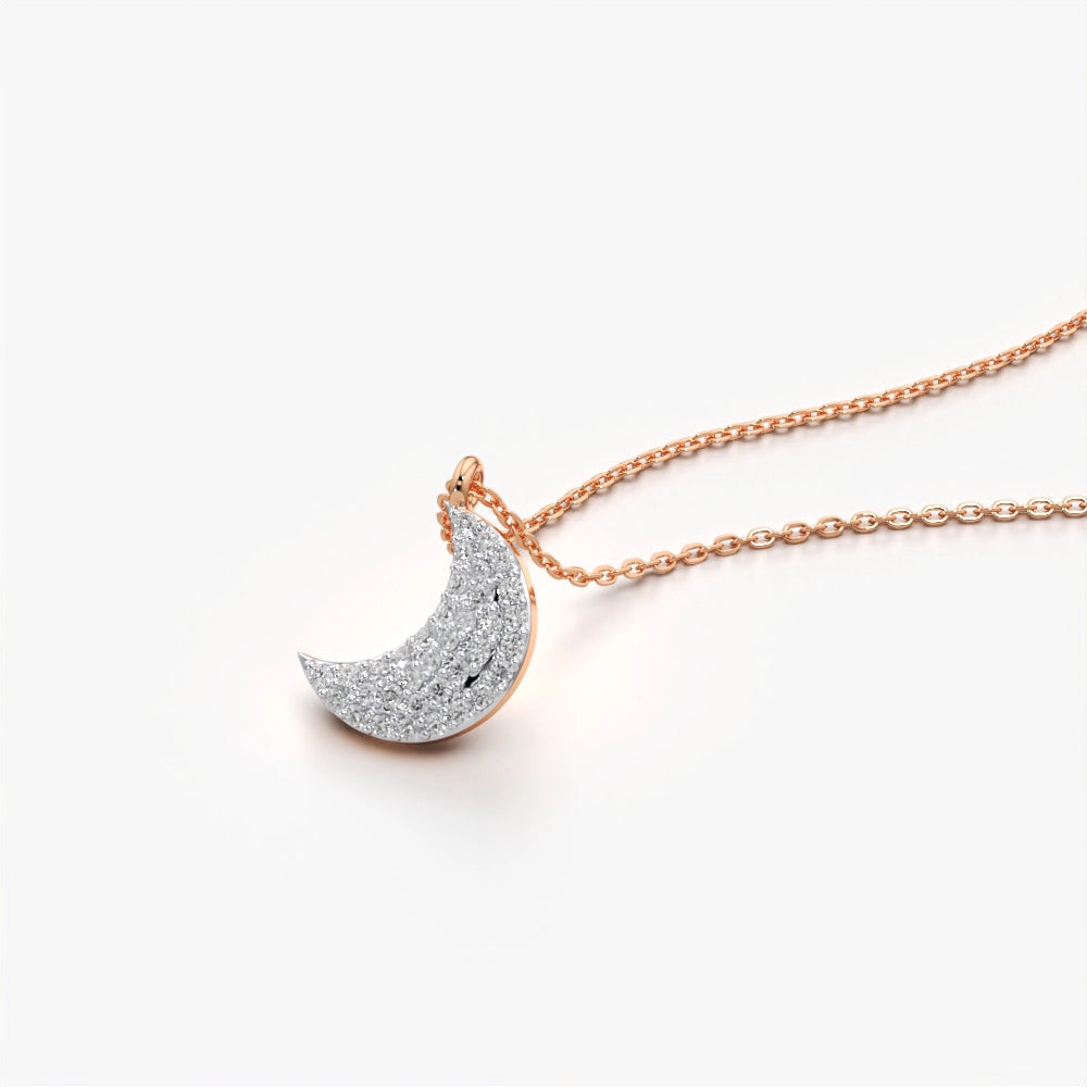 Sparkle Moon Pendant Necklace