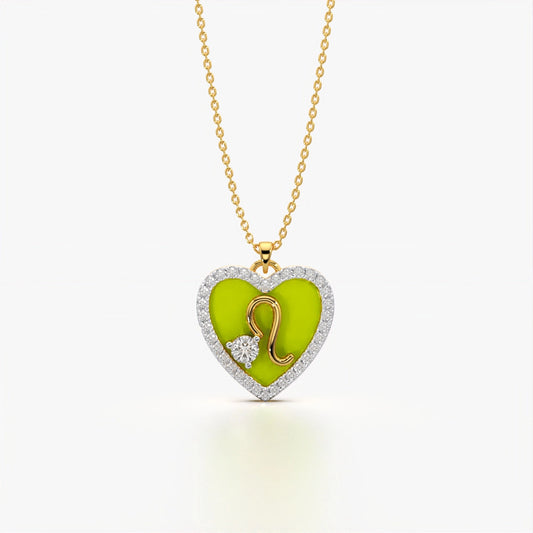 Heart Shape Enamel Pendant