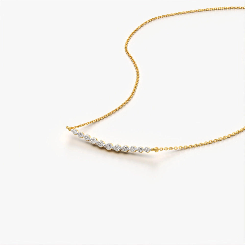 Delicate Diamond Curve Necklace