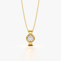 Modern Bezel Solitaire Necklace