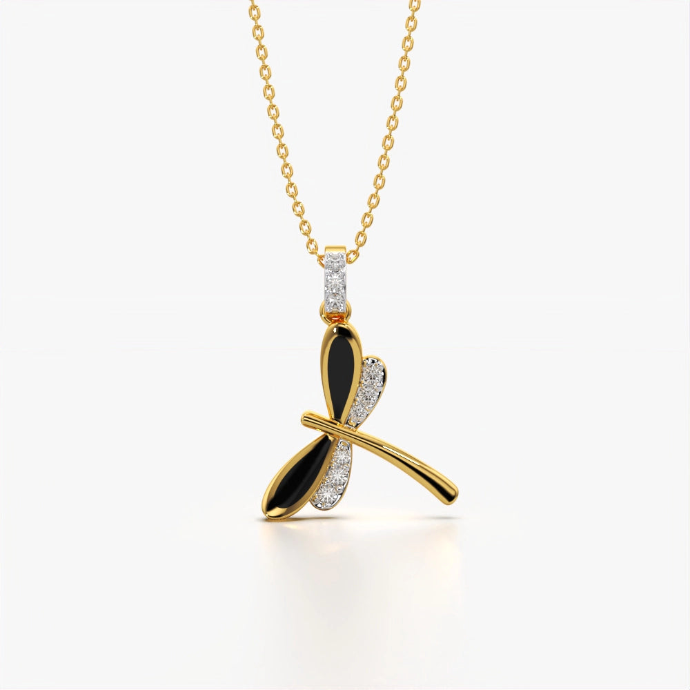 Enamel Winged Dragonfly Necklace