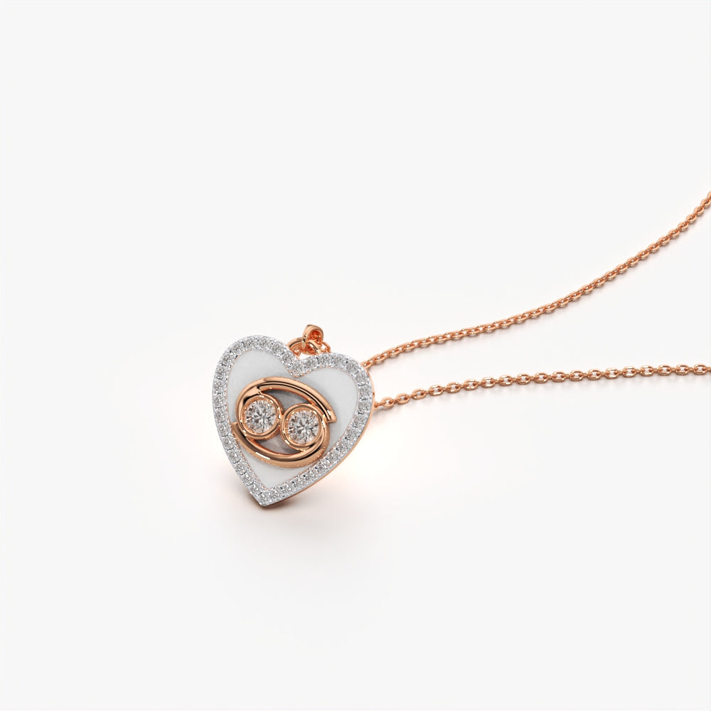 Double Shine Heart Necklace