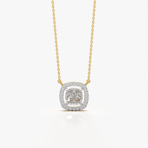 Halo Setting Pendant Necklace