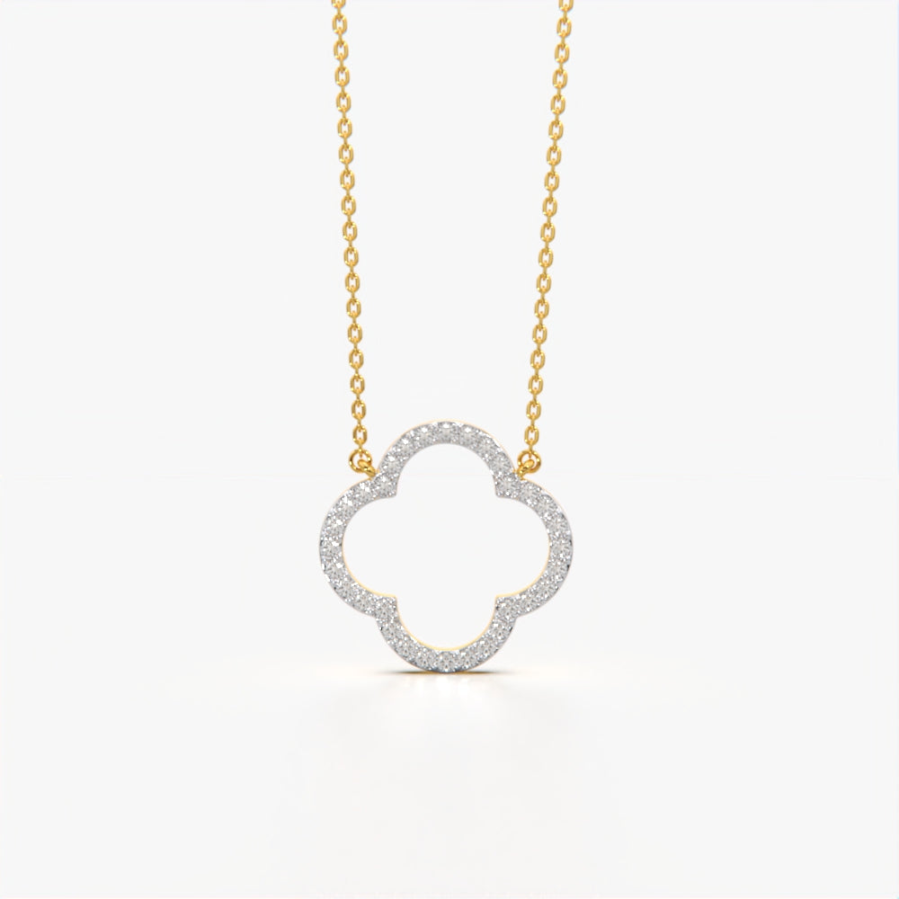 Open Clover Pave Necklace