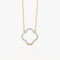 Open Clover Outline Necklace