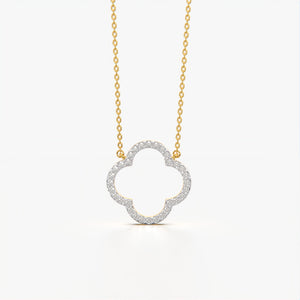 Round Diamond Clover Necklace