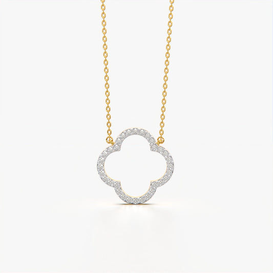 Round Diamond Clover Necklace