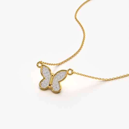 Pave Butterfly Necklace