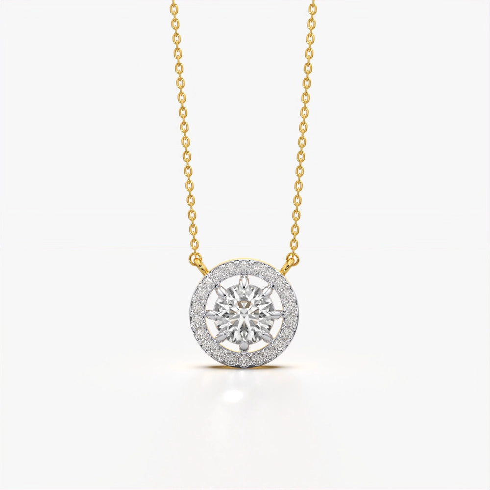 Round Cut Halo Necklace