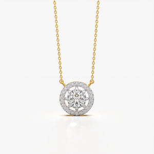 Round Cut Halo Necklace