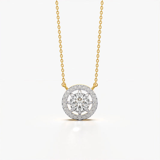 Round Cut Halo Necklace