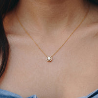 Halo Solitaire Pendant Necklace
