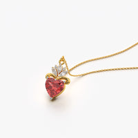 Sacred Heart Crowned Pendant Necklace