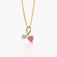 Double Heart Pendant Necklace