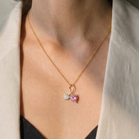 Double Heart Pendant Necklace