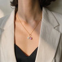 Double Heart Pendant Necklace