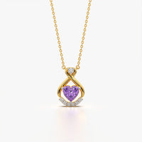 Purple Heart Twist Pendant Necklace