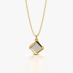 Radiant Grid Charm Necklace