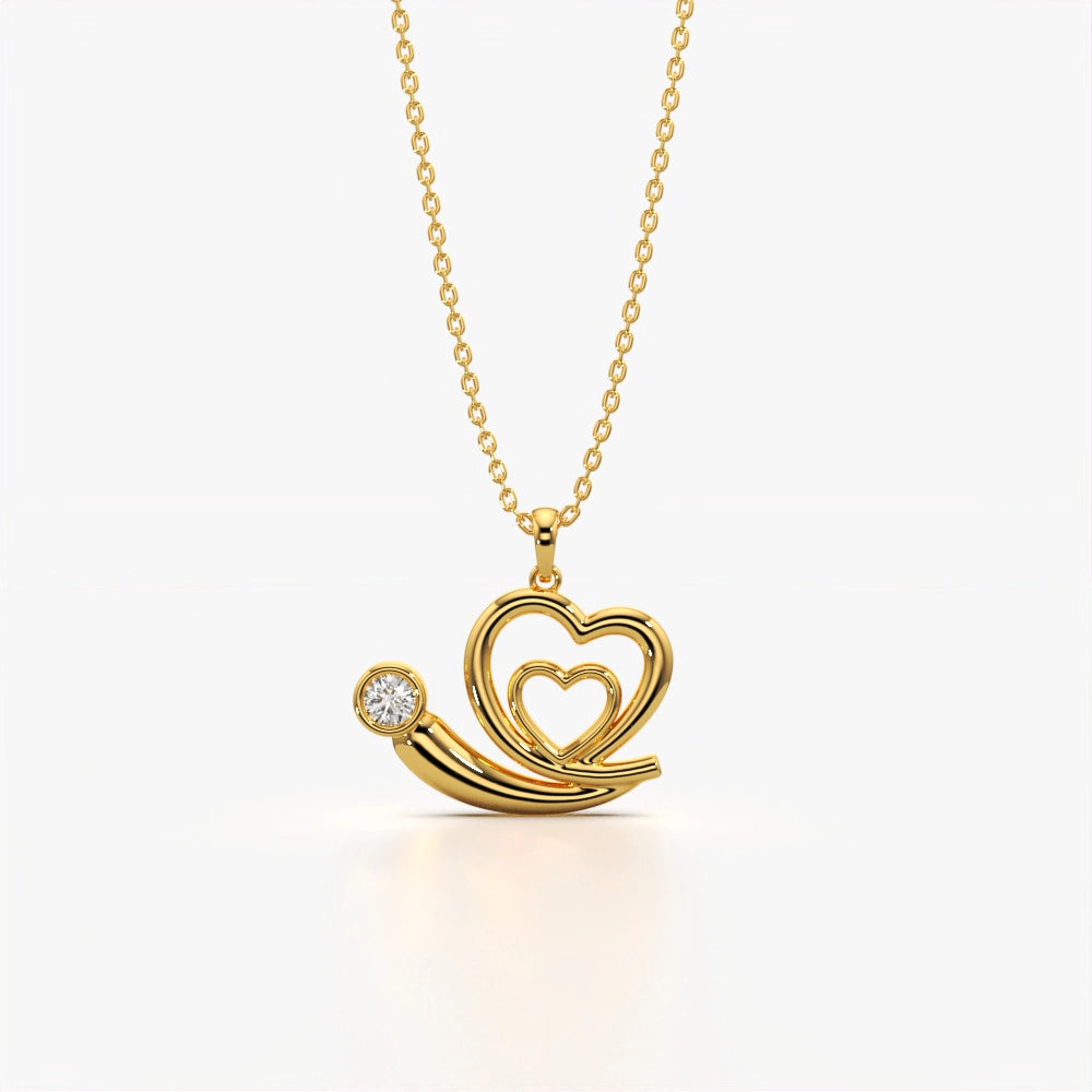 Whimsical Nested Heart Pendant
