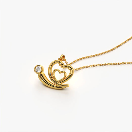 Whimsical Nested Heart Pendant