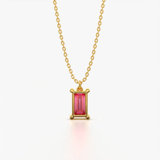 Pink Solitaire Diamond Necklace