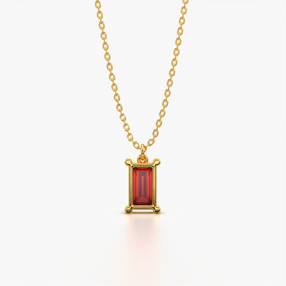 Red Solitaire Diamond Necklace