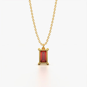 Red Solitaire Diamond Necklace