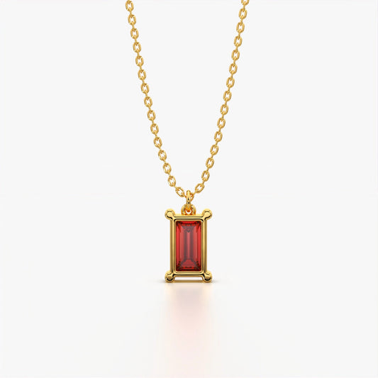 Red Solitaire Diamond Necklace