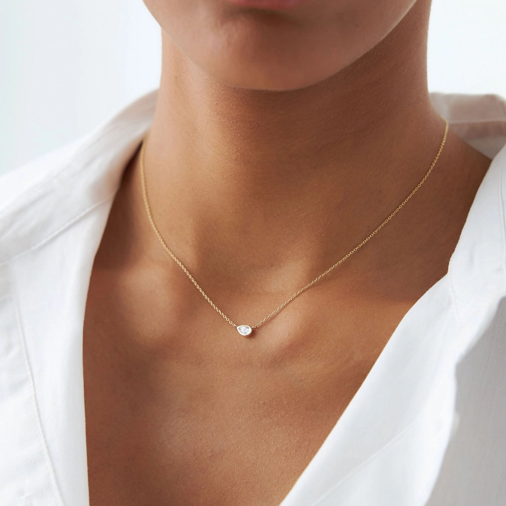 Teardrop Diamond Necklace