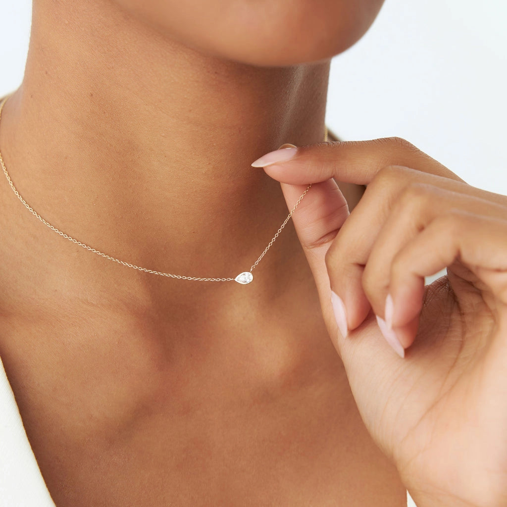 Teardrop Diamond Necklace