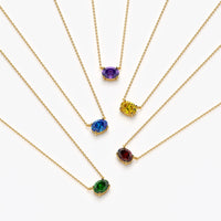 East West Oval Solitaire Necklace