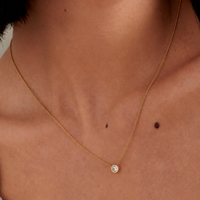 Bezel Solitaire Pendant Necklace