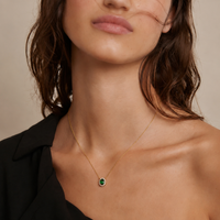 Royal Oval Halo Pendant Necklace