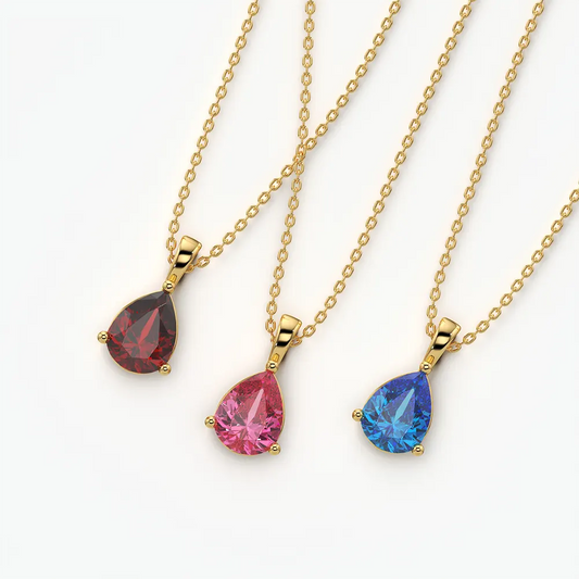 Pear Cut Solitaire Pendant Necklace