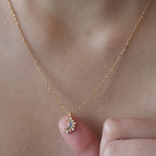 Celestial Sun and Moon Pendant Necklace Set