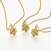 Fluted Blossom Flower Pendant Necklace