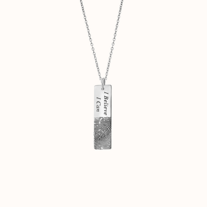 Inspirational Fingerprint Bar Necklace