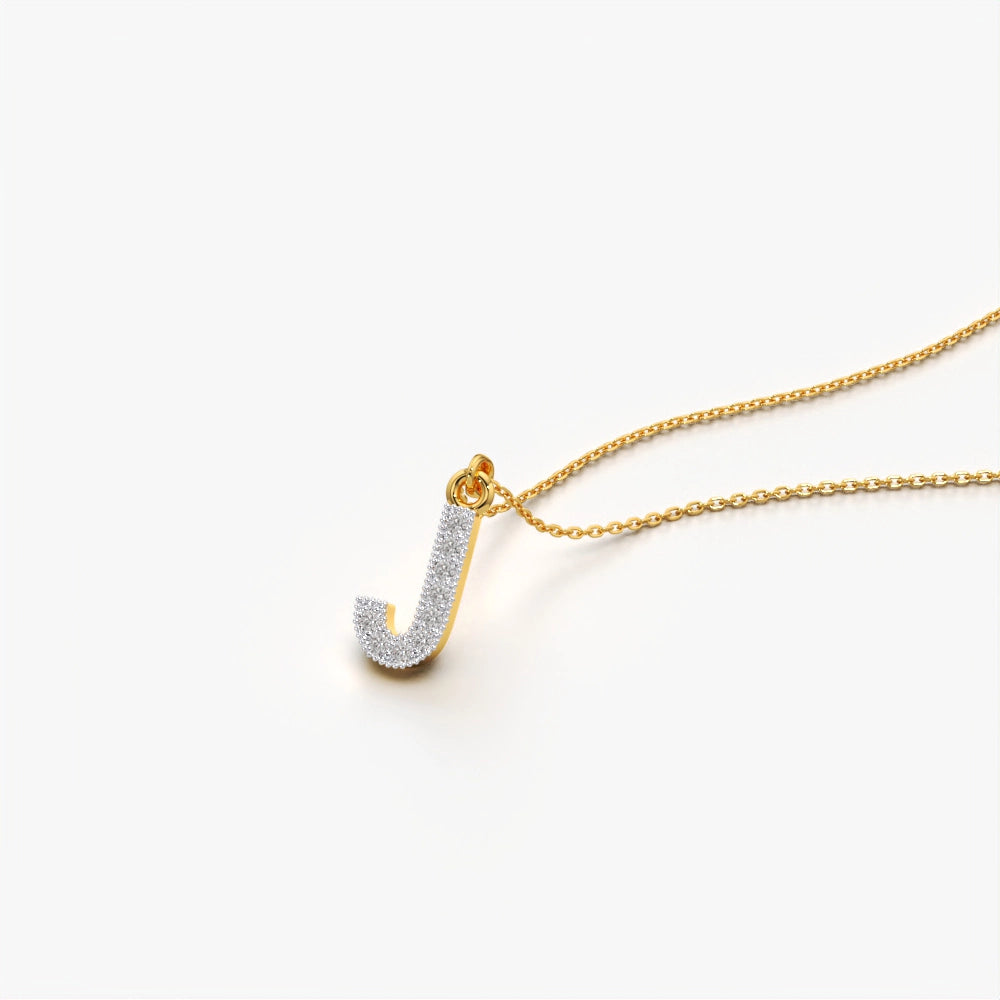 Pave Letter J Necklace