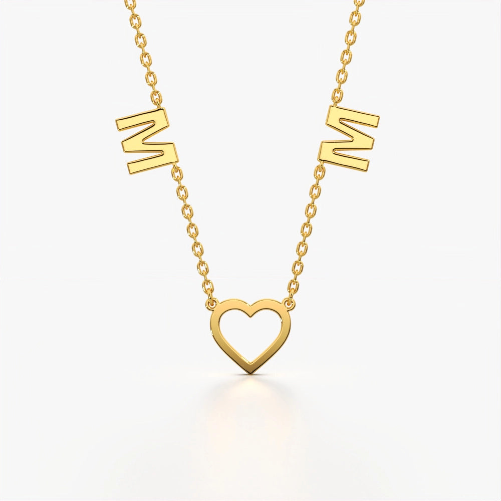 Minimal 'Mom' Heart Necklace