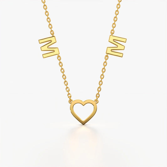 Couple Letter Gold Vermeil Necklace