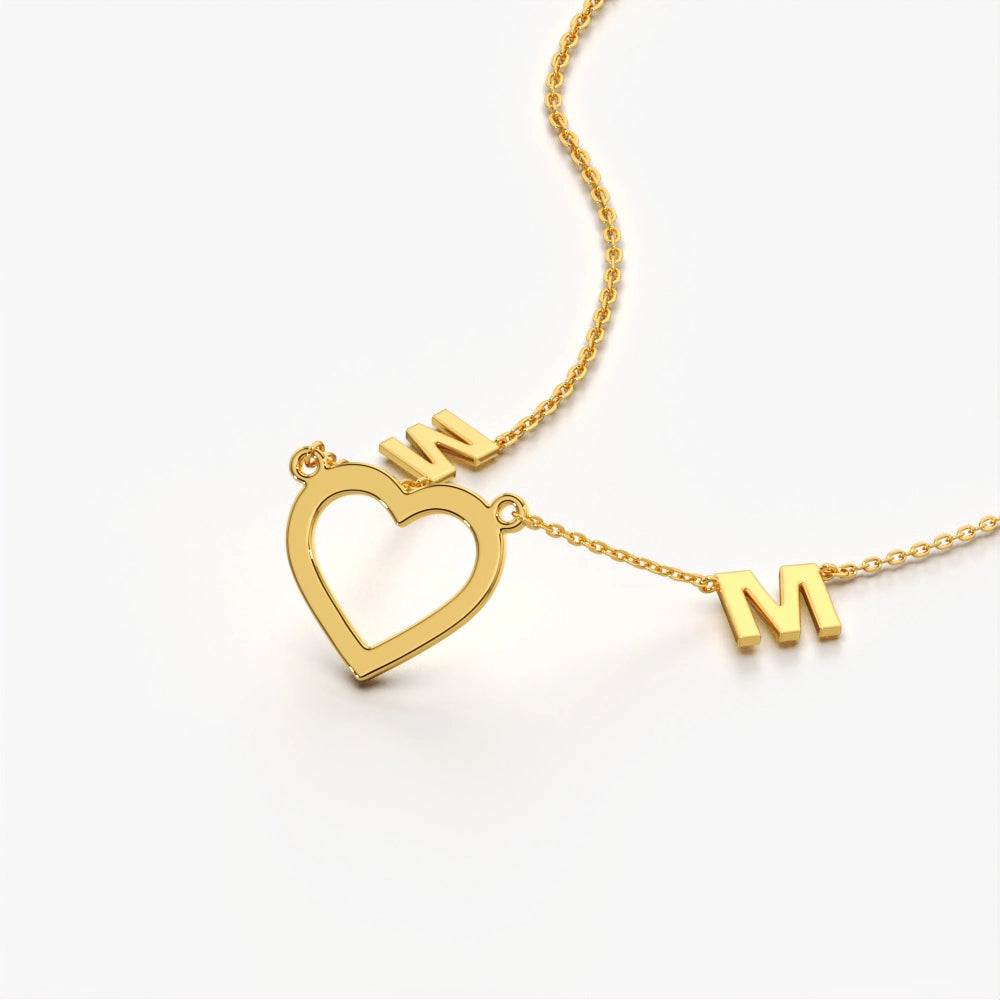 Couple Letter Gold Vermeil Necklace