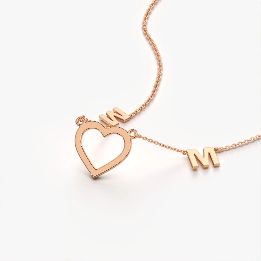 Couple Letter Gold Vermeil Necklace