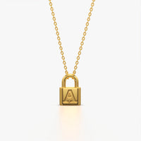 Personalised Initial Padlock Pendant Necklace