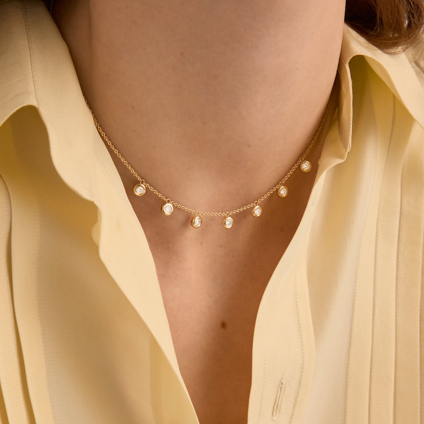 Bezel-Set Necklace in 18K Gold Vermeil