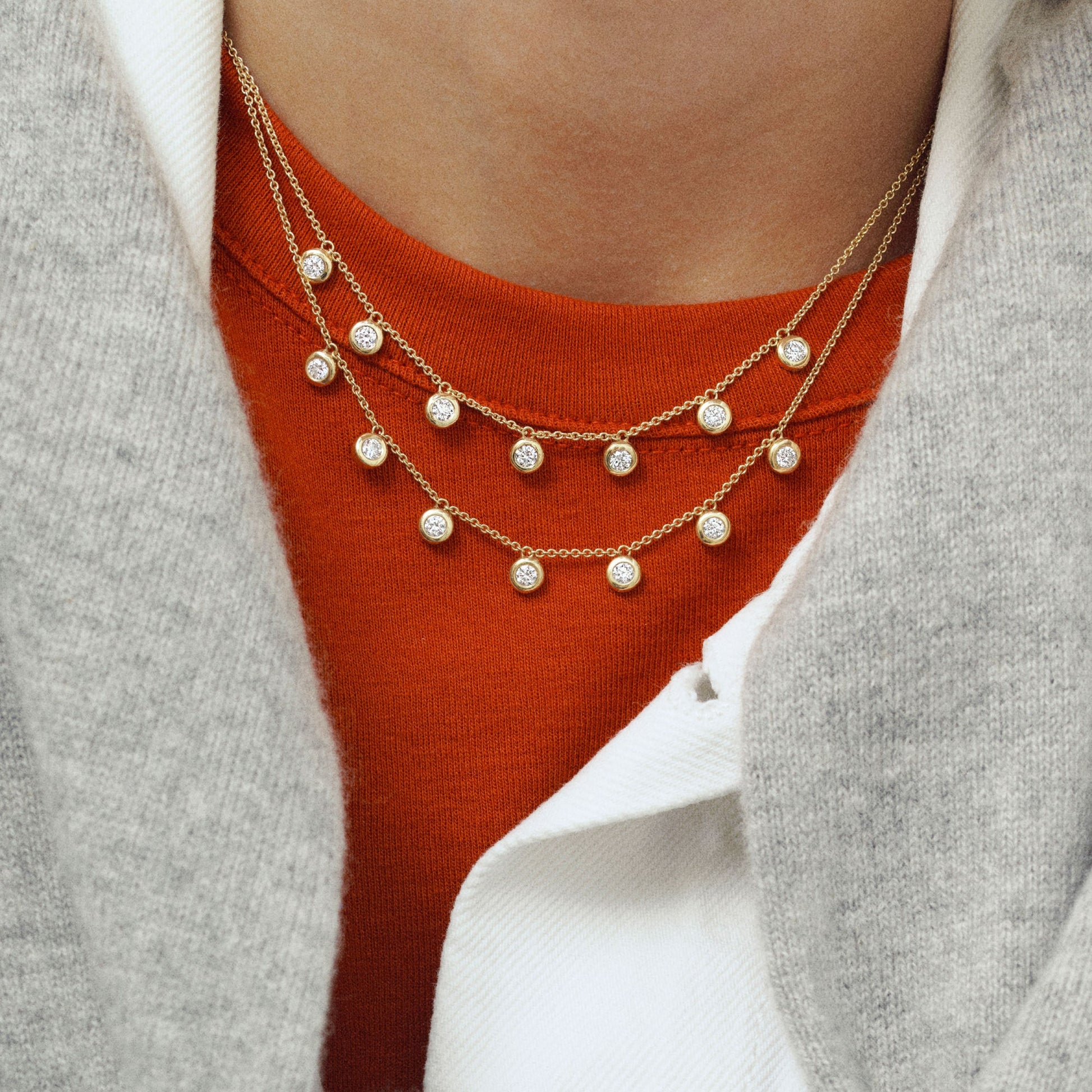 Bezel-Set Necklace in 18K Gold Vermeil