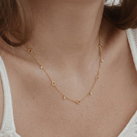 Open Circle Charm Station Necklace