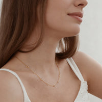 Open Circle Charm Station Necklace