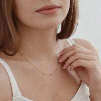 Open Circle Charm Station Necklace