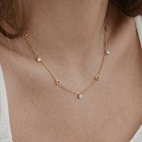 Open Triangle Charm Station Necklace