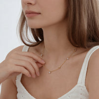 Open Triangle Charm Station Necklace